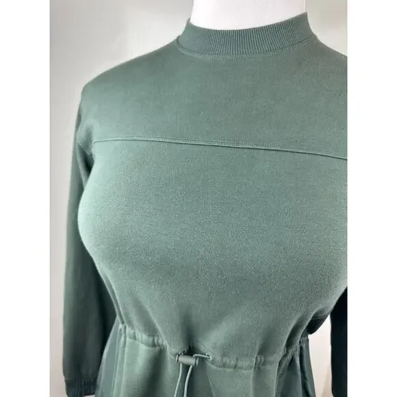 ATHLETA Triumph Crewneck Sweatshirt Bali Green Stretch Drawstring Women's Sz XXS - Picture 3 of 13